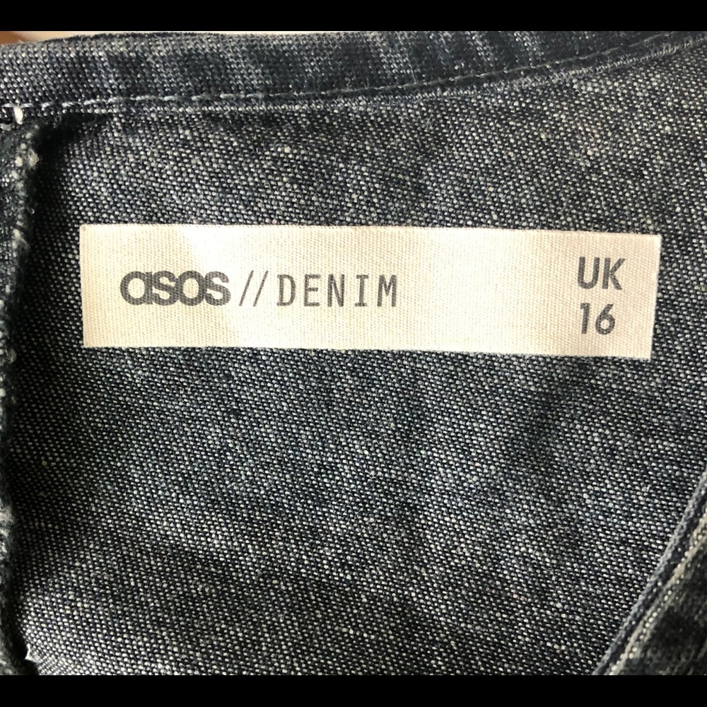ASOS Denim Sleeveless Zipper Front Romper Jumpsuit - Picture 7 of 7